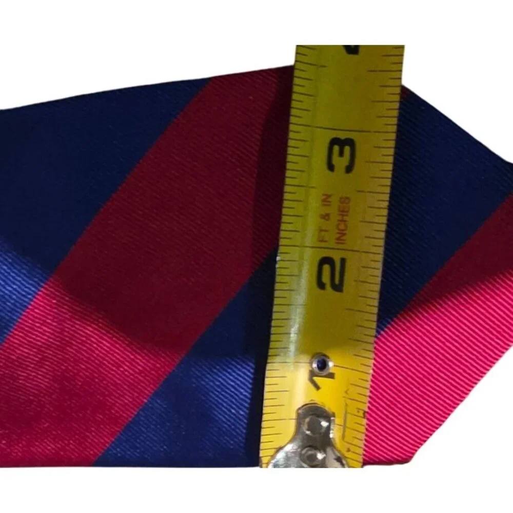 Repp Tie‎ Land's End Mens Silk Red & Blue Striped 57